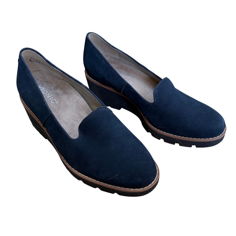 Vionic Willa Wedge Sandals – Navy Suede - Picture 5 of 14